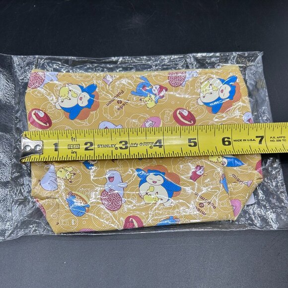 Pokémon x Mister Donut Collab Zipper Wallet Coin Purse Snorlax Pikachu New - Picture 7 of 8
